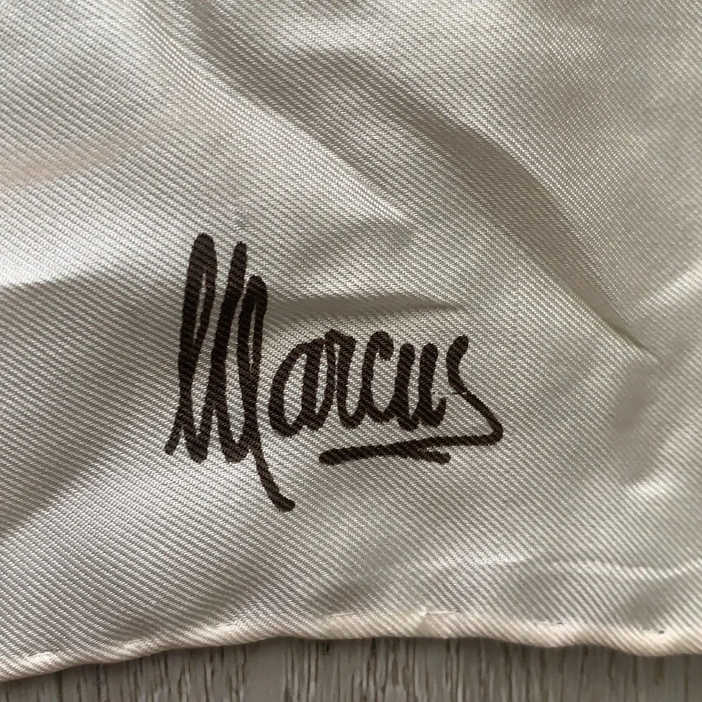 Vintage‎ Marcus scarf brown tan silk made in Japan